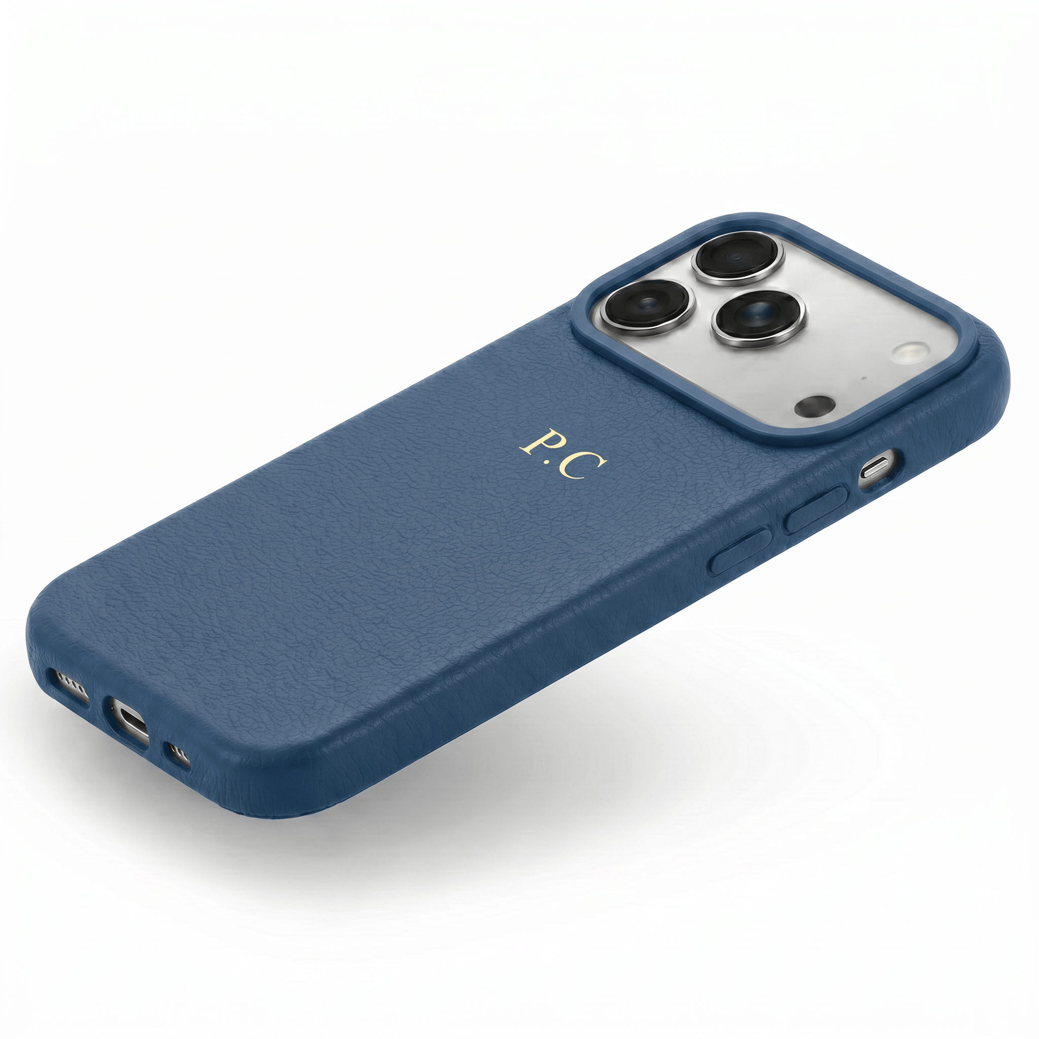 Blue Magnetic Leather iPhone Case - Poly Bands