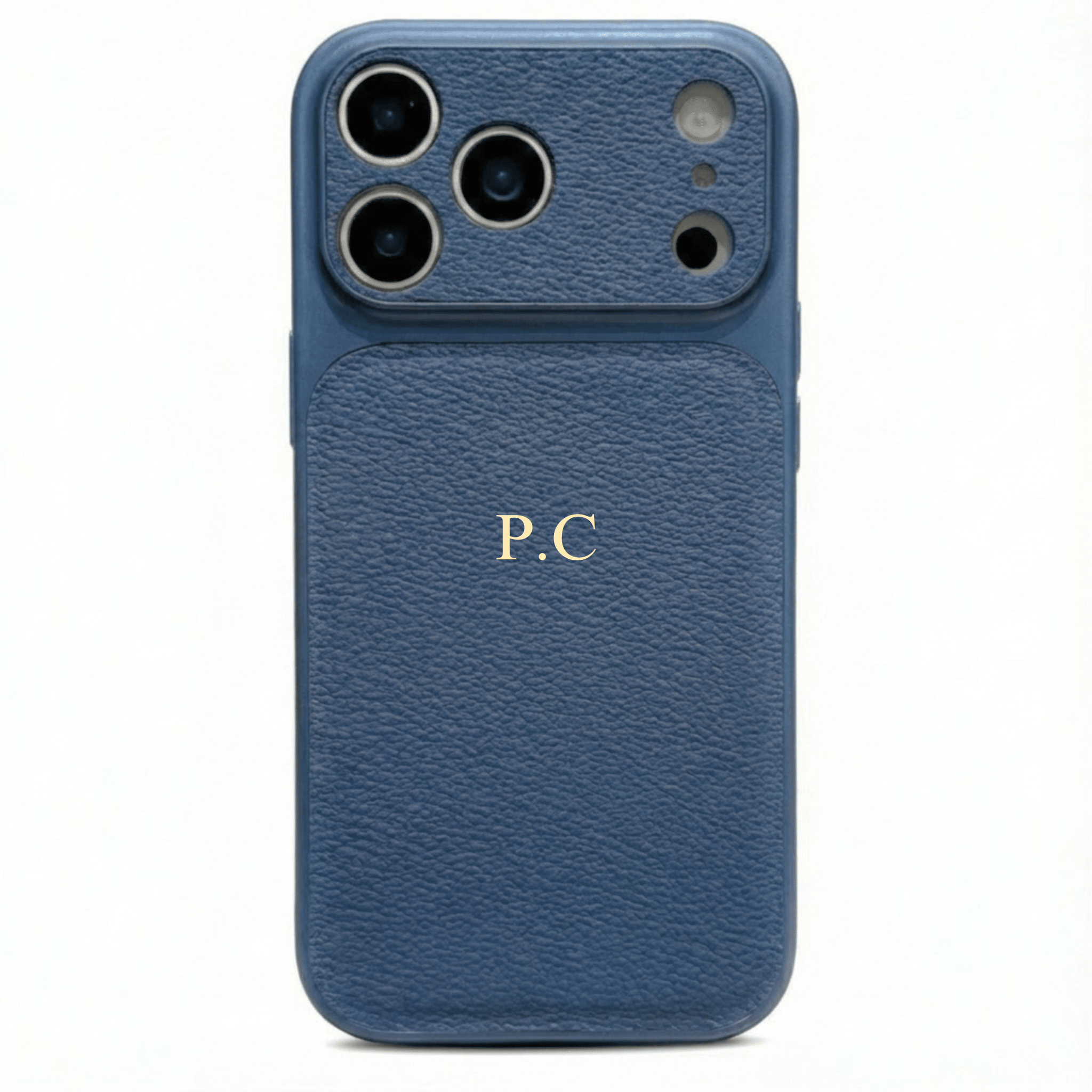 Blue Personalized iPhone Case With Leather - Poly Bands