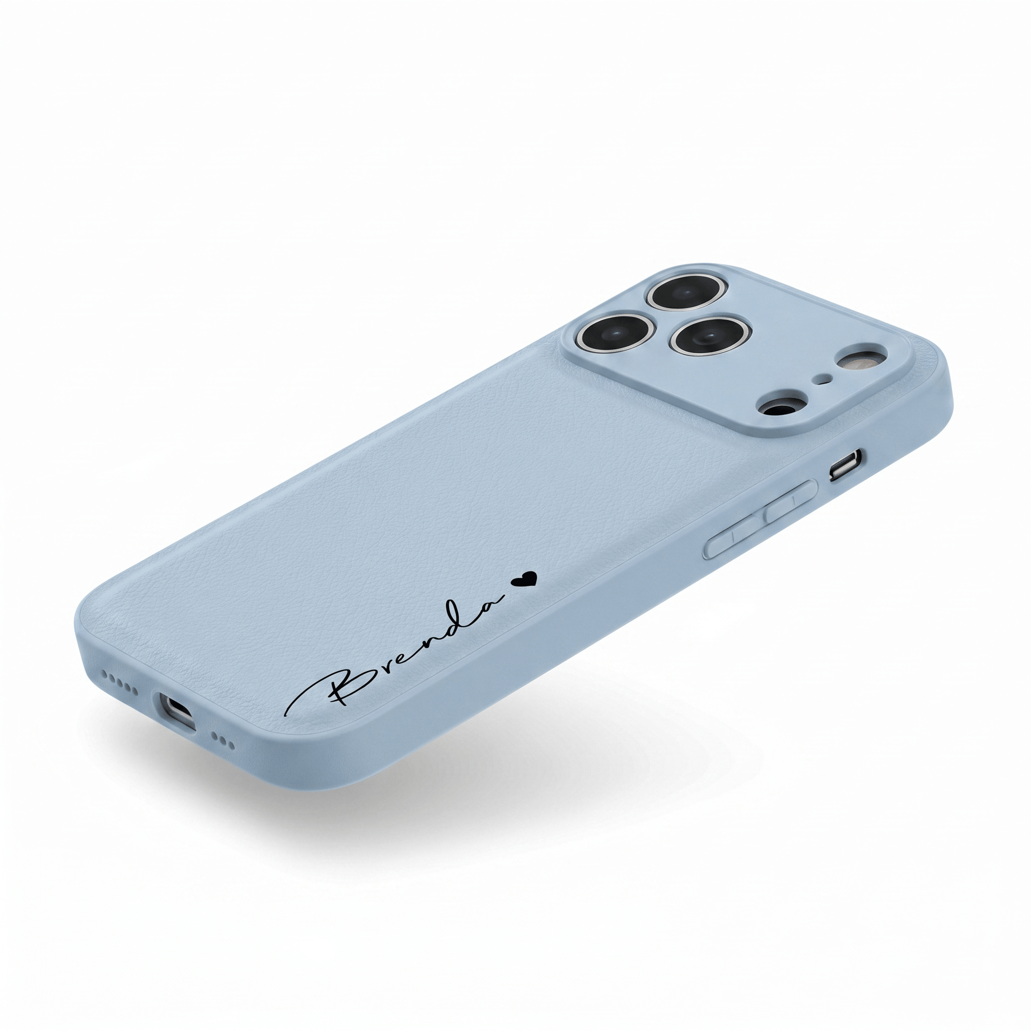 Blue Personalized Leather iPhone Case - Poly Bands