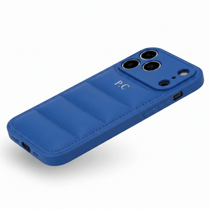 Blue Puffer Leather iPhone Case - Poly Bands