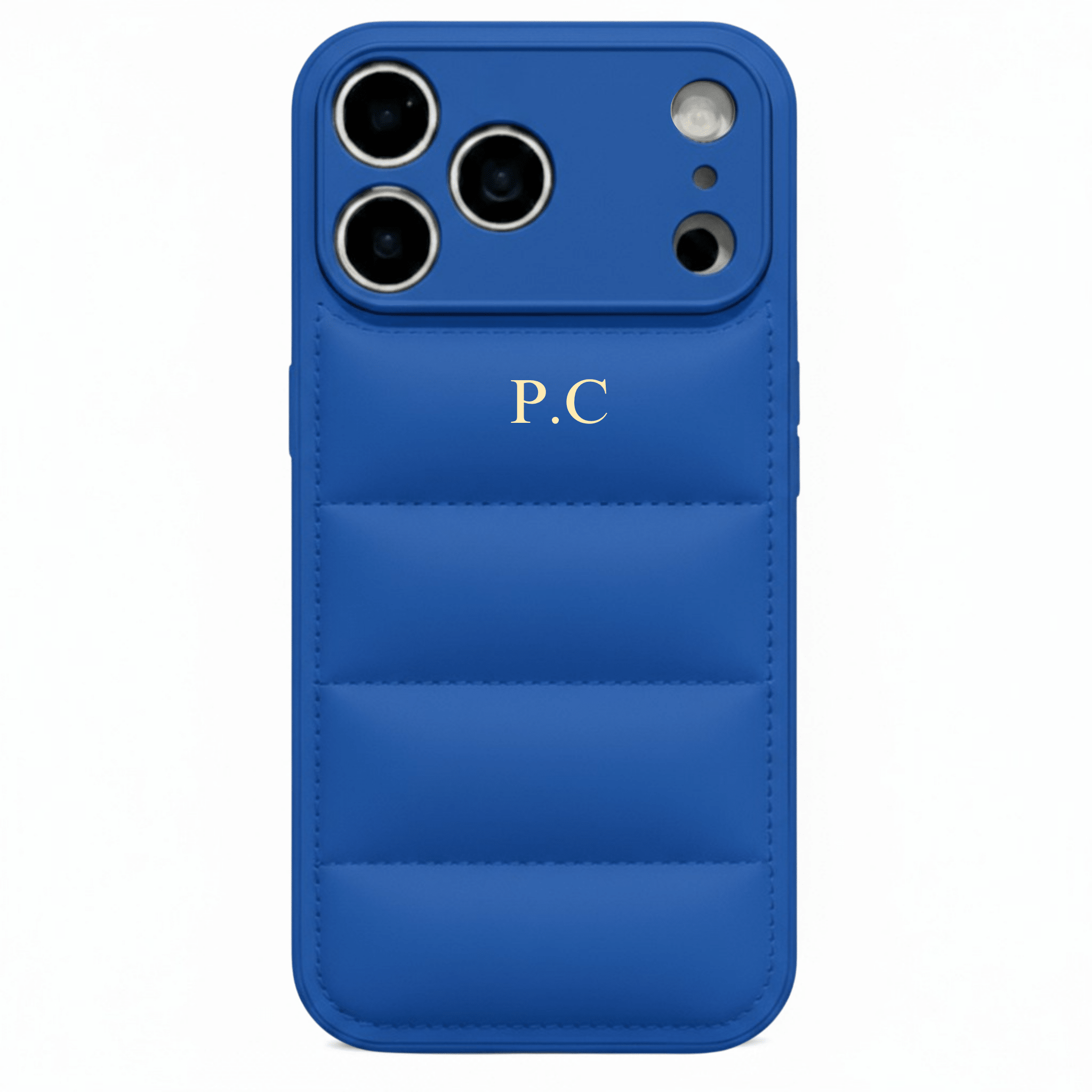 Blue Puffer Leather iPhone Case - Poly Bands