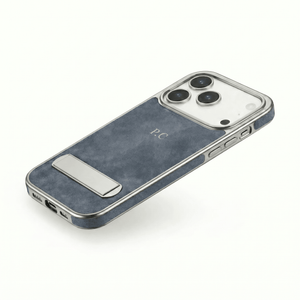 Blue Suede iPhone Case With Stand - Poly Bands