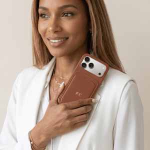 Brown iPhone Case with Card Holder - Poly Bands