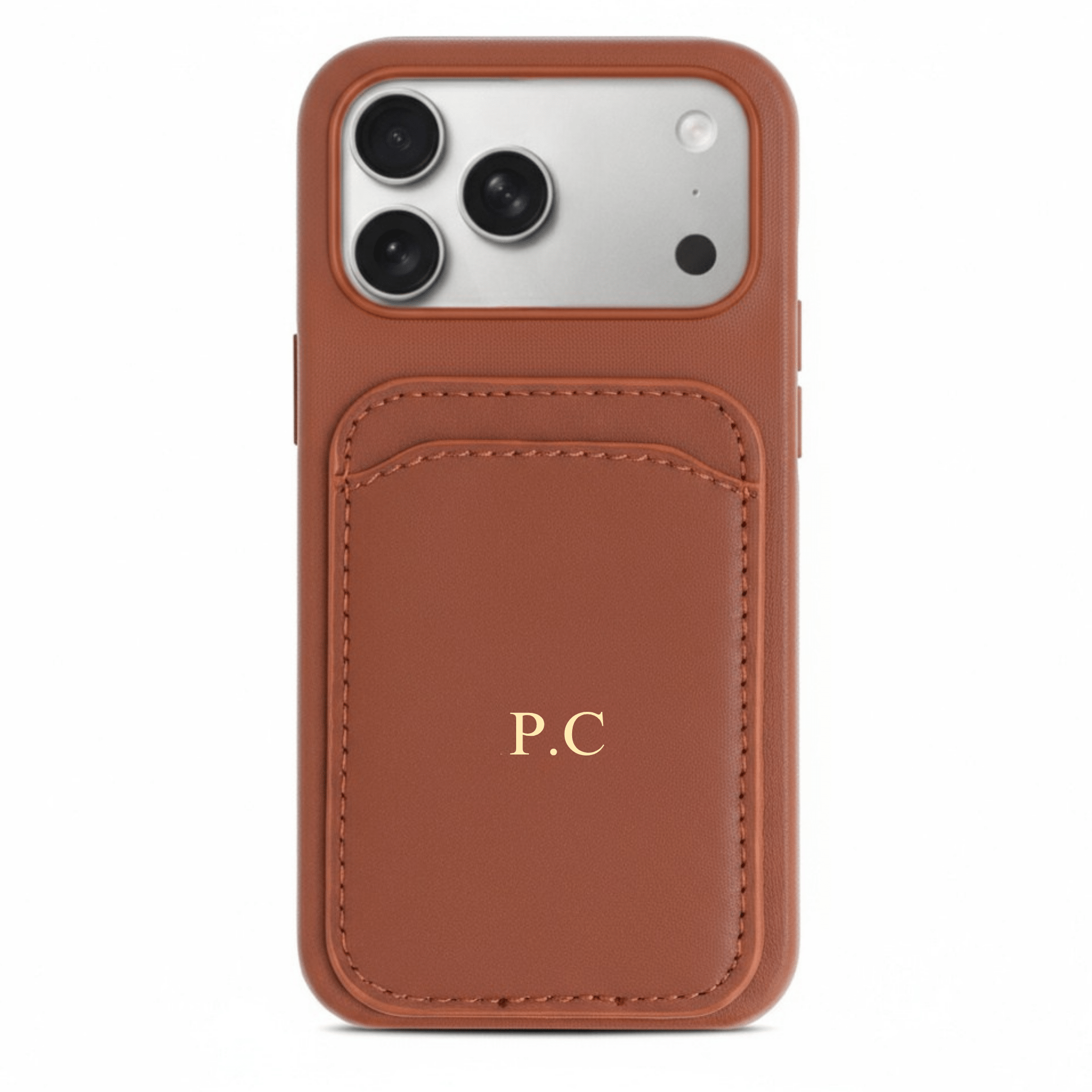 Brown iPhone Case with Card Holder - Poly Bands