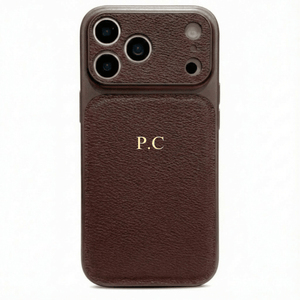 Brown Personalized iPhone Case With Leather - Poly Bands