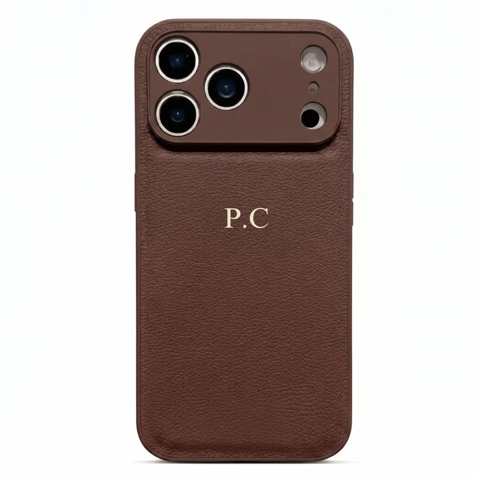 Brown Personalized Leather iPhone Case - Poly Bands