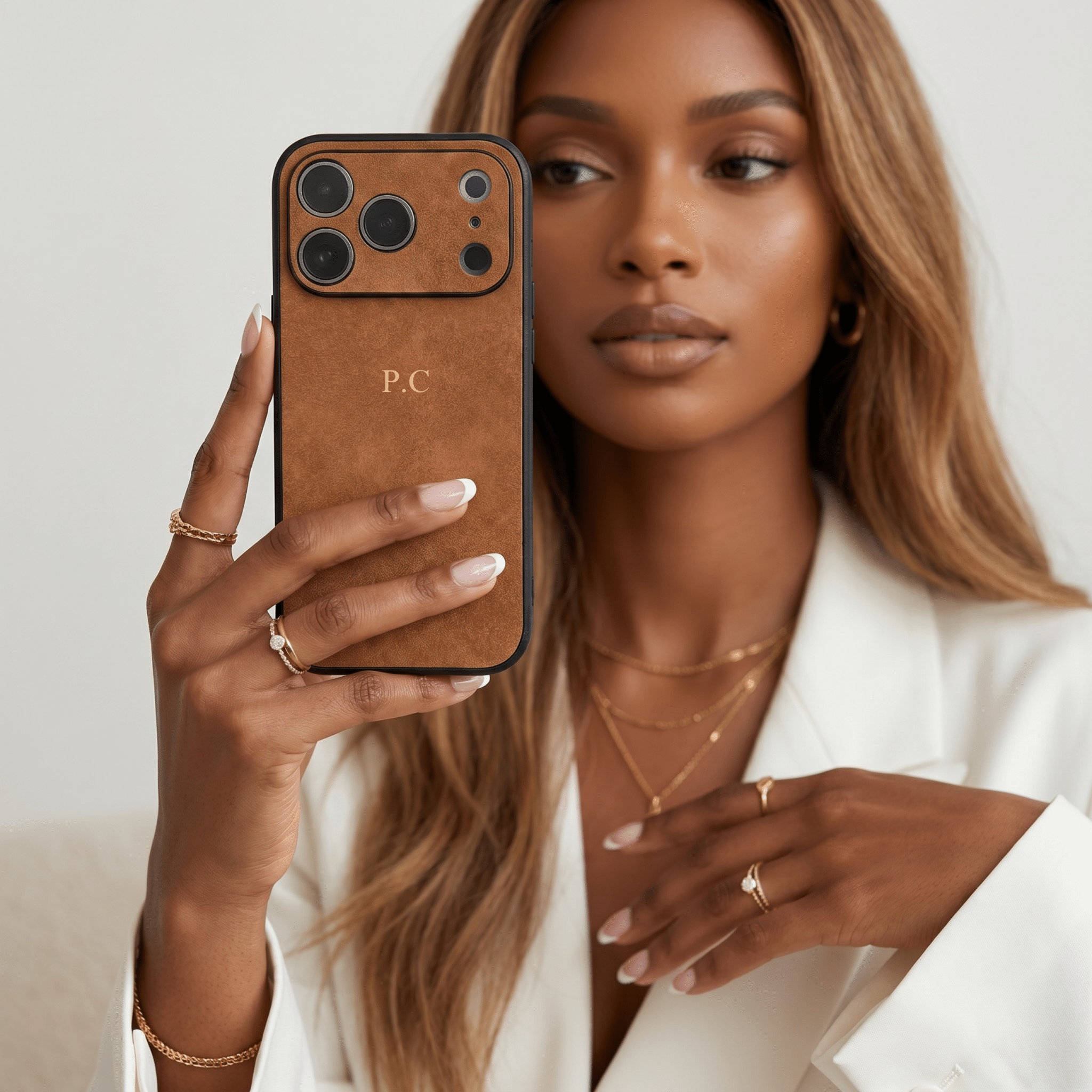 Brown Suede iPhone Case - Poly Bands