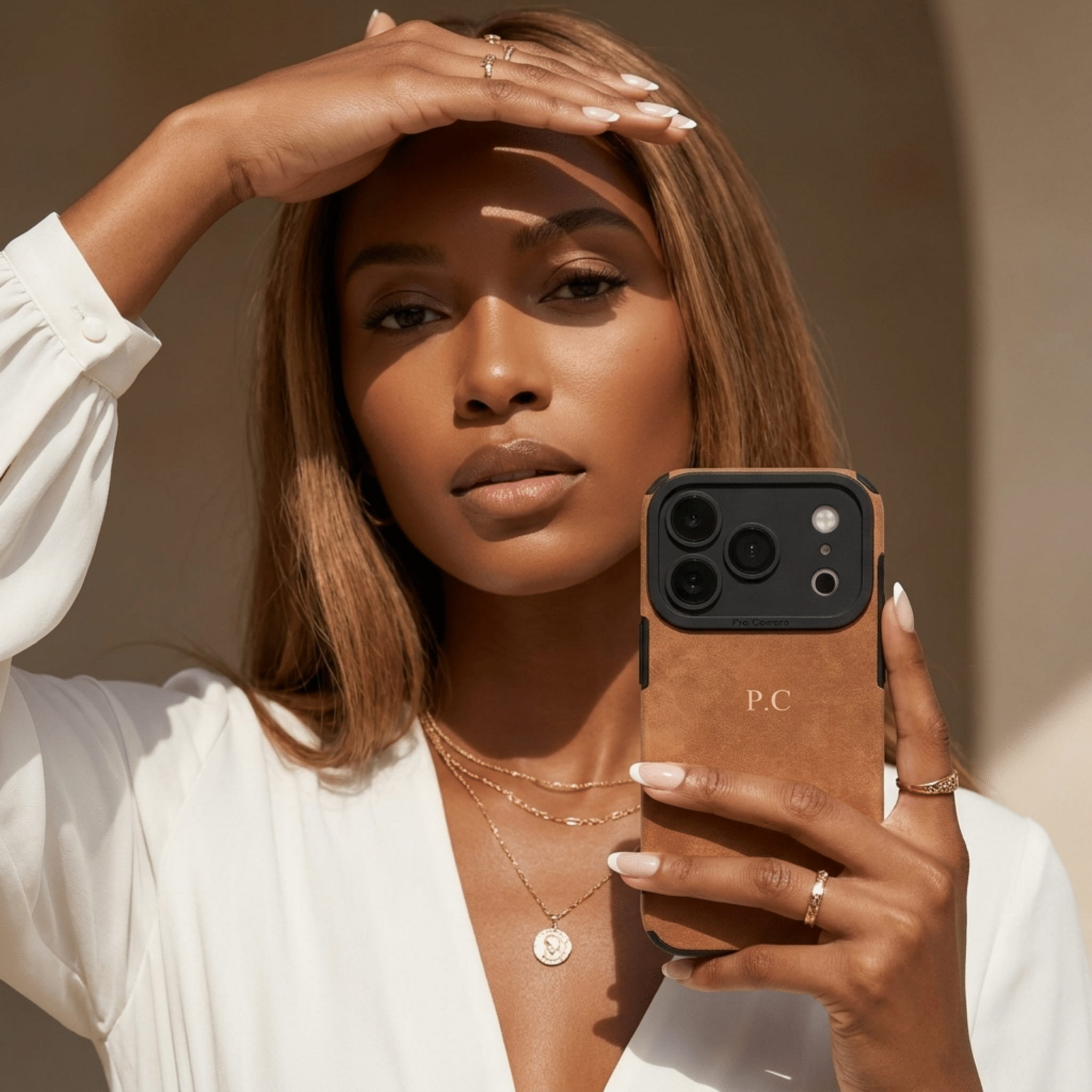 Brown Suede iPhone Case - Poly Bands