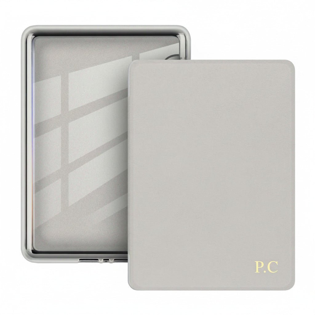 Gray Leather Kindle Case - Poly Bands
