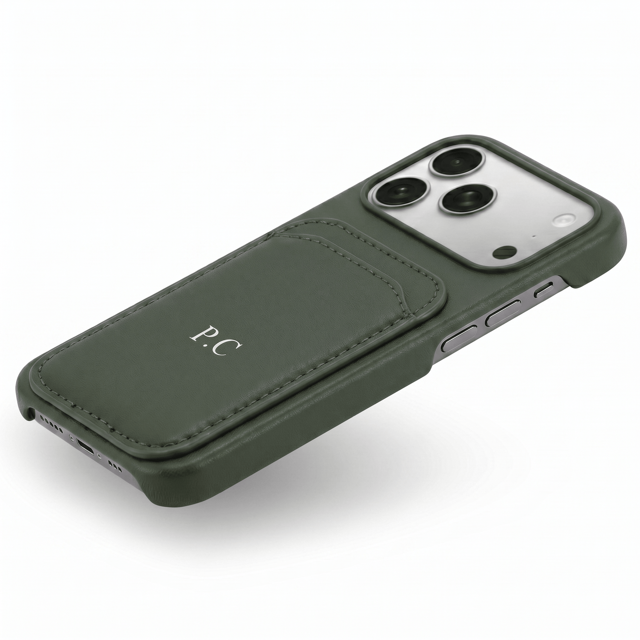 Green iPhone Case with Card Holder - Poly Bands
