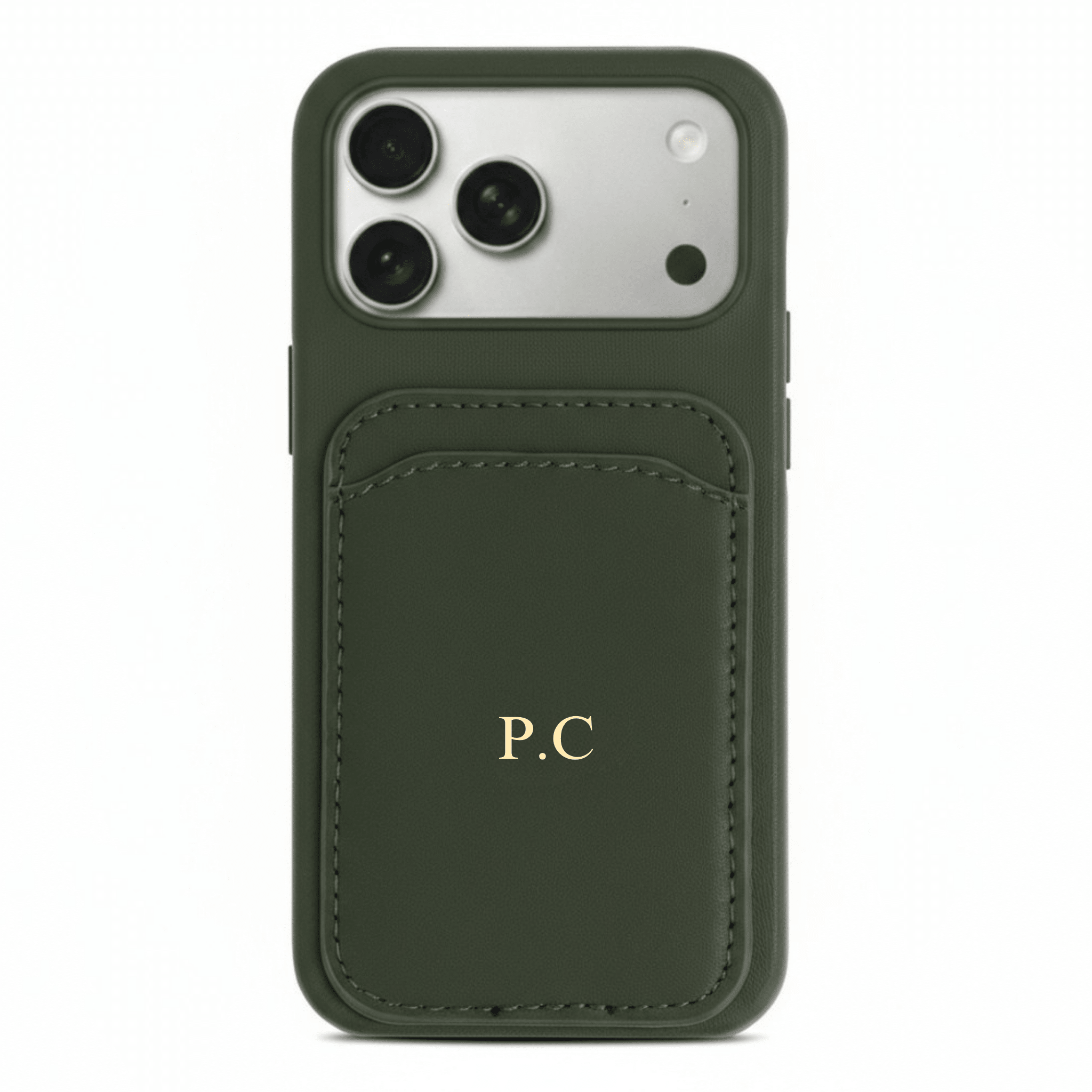 Green iPhone Case with Card Holder - Poly Bands