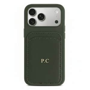 Green iPhone Case with Card Holder - Poly Bands
