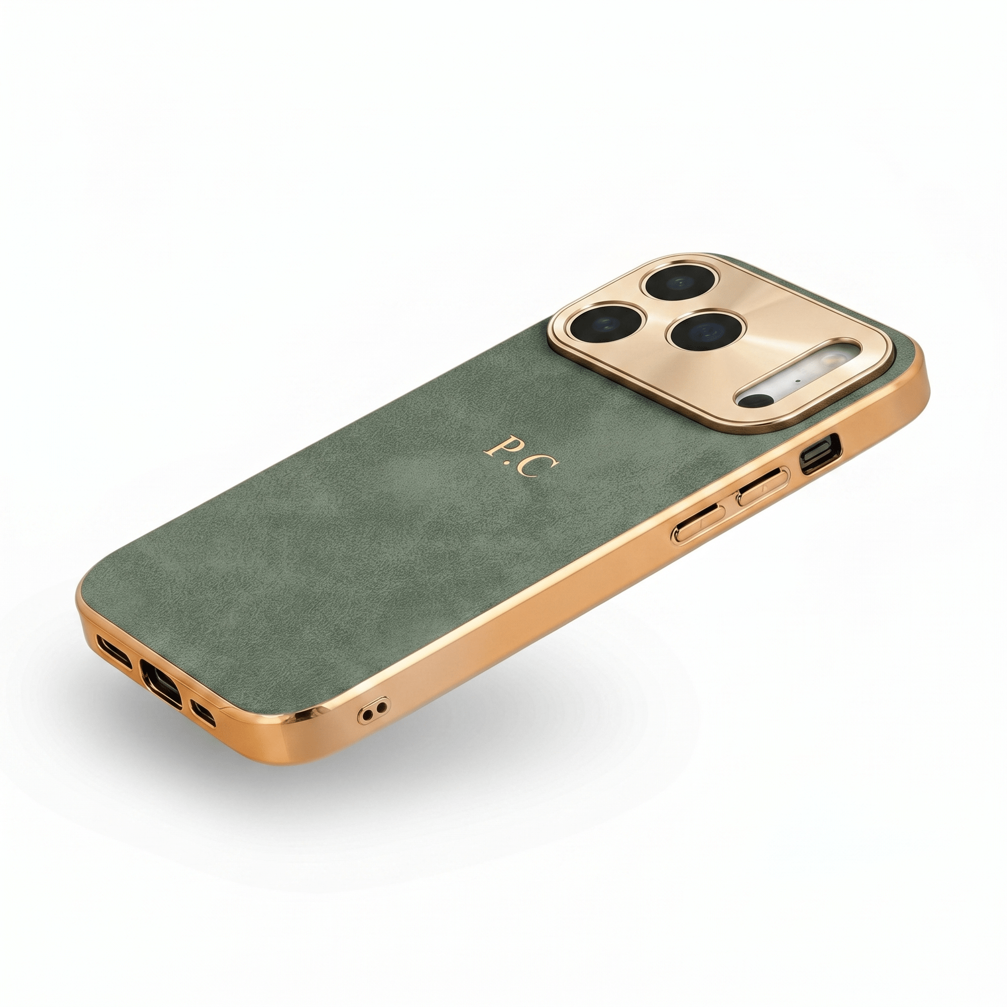 Green Lambskin Leather Custom iPhone Case - Poly Bands