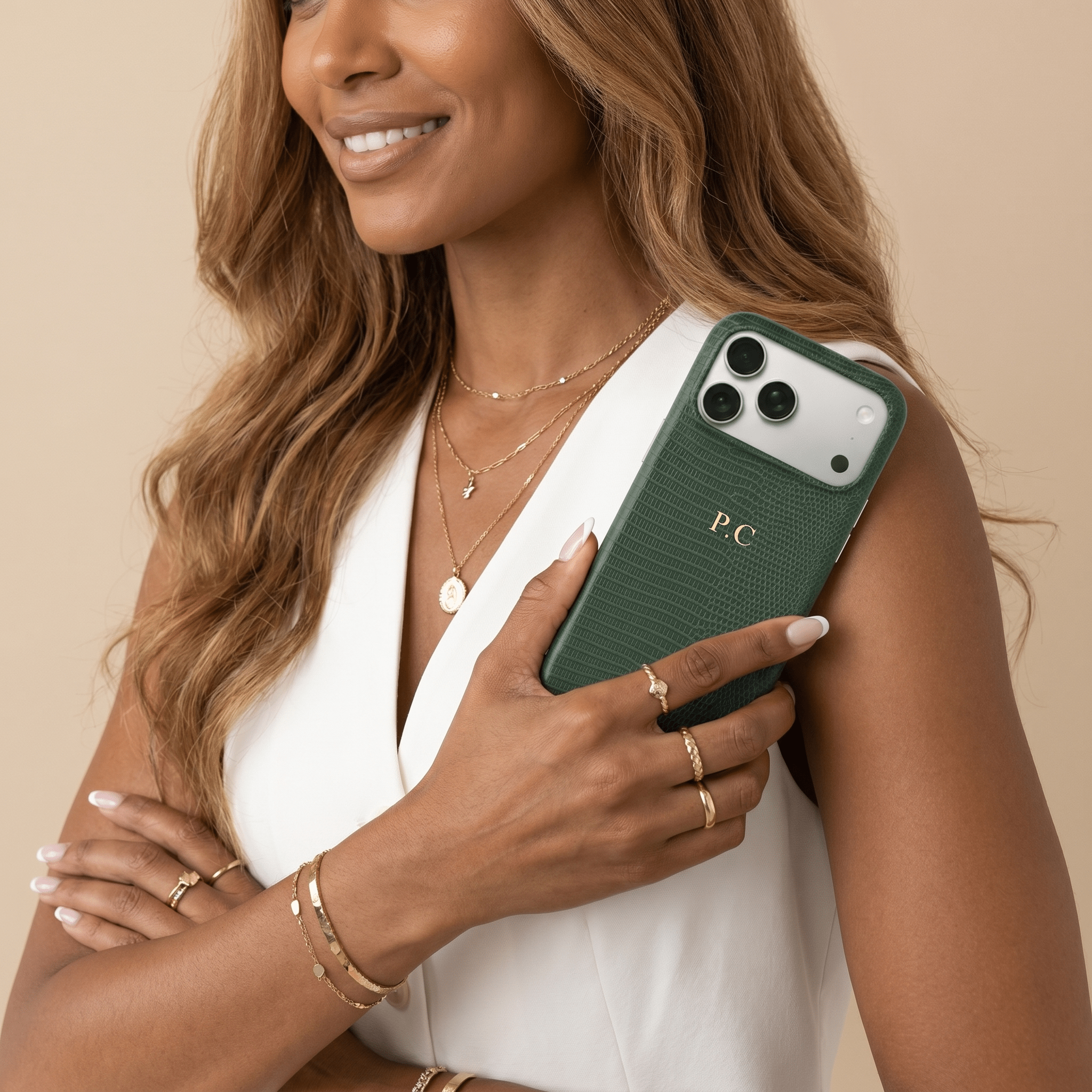 Green Leather Snake iPhone Case - Poly Bands