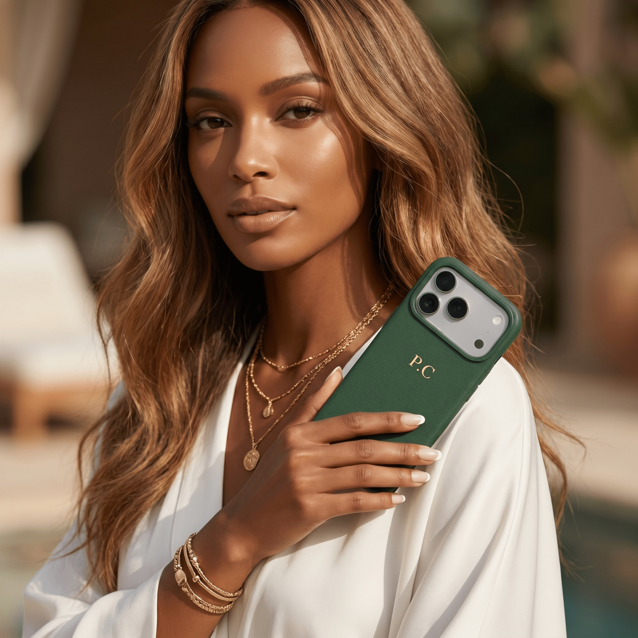 Green Magnetic Leather iPhone Case - Poly Bands
