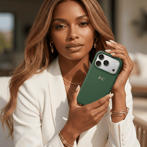 Green Magnetic Leather iPhone Case - Poly Bands