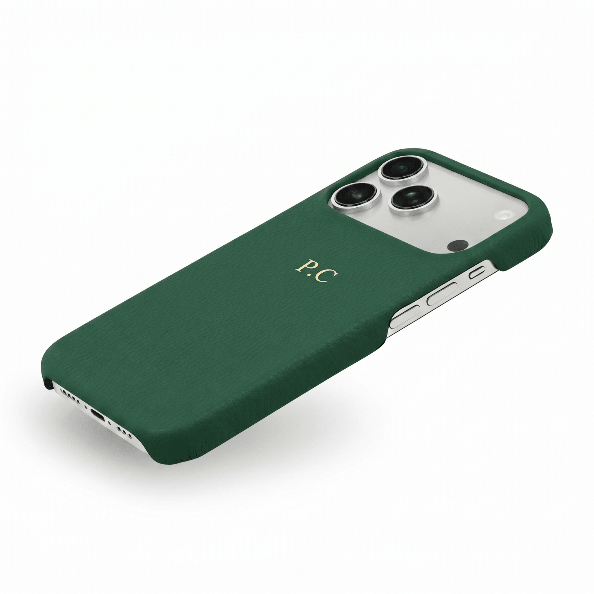 Green Pebble Leather iPhone Case - Poly Bands