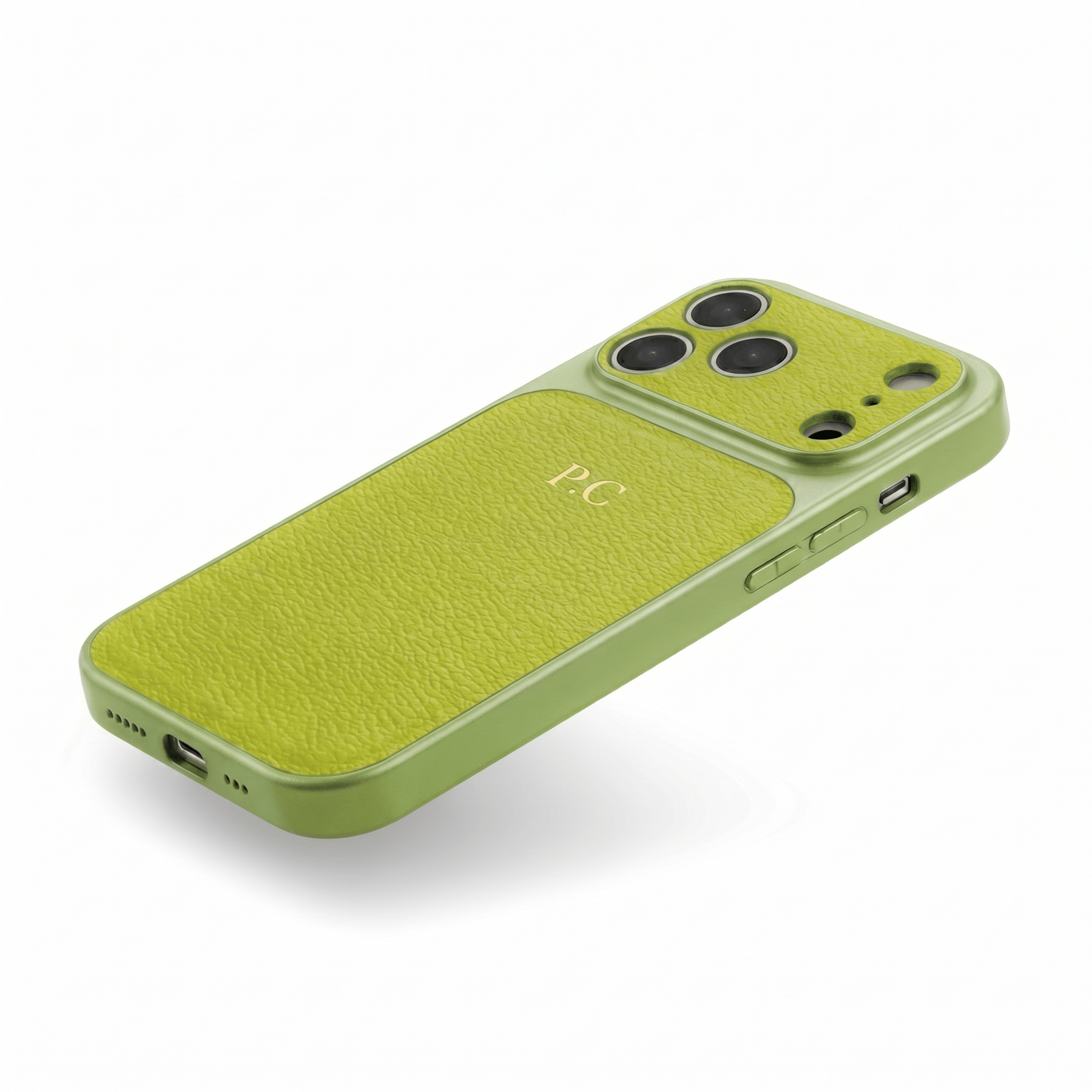 Green Personalized iPhone Case With Leather - Poly Bands