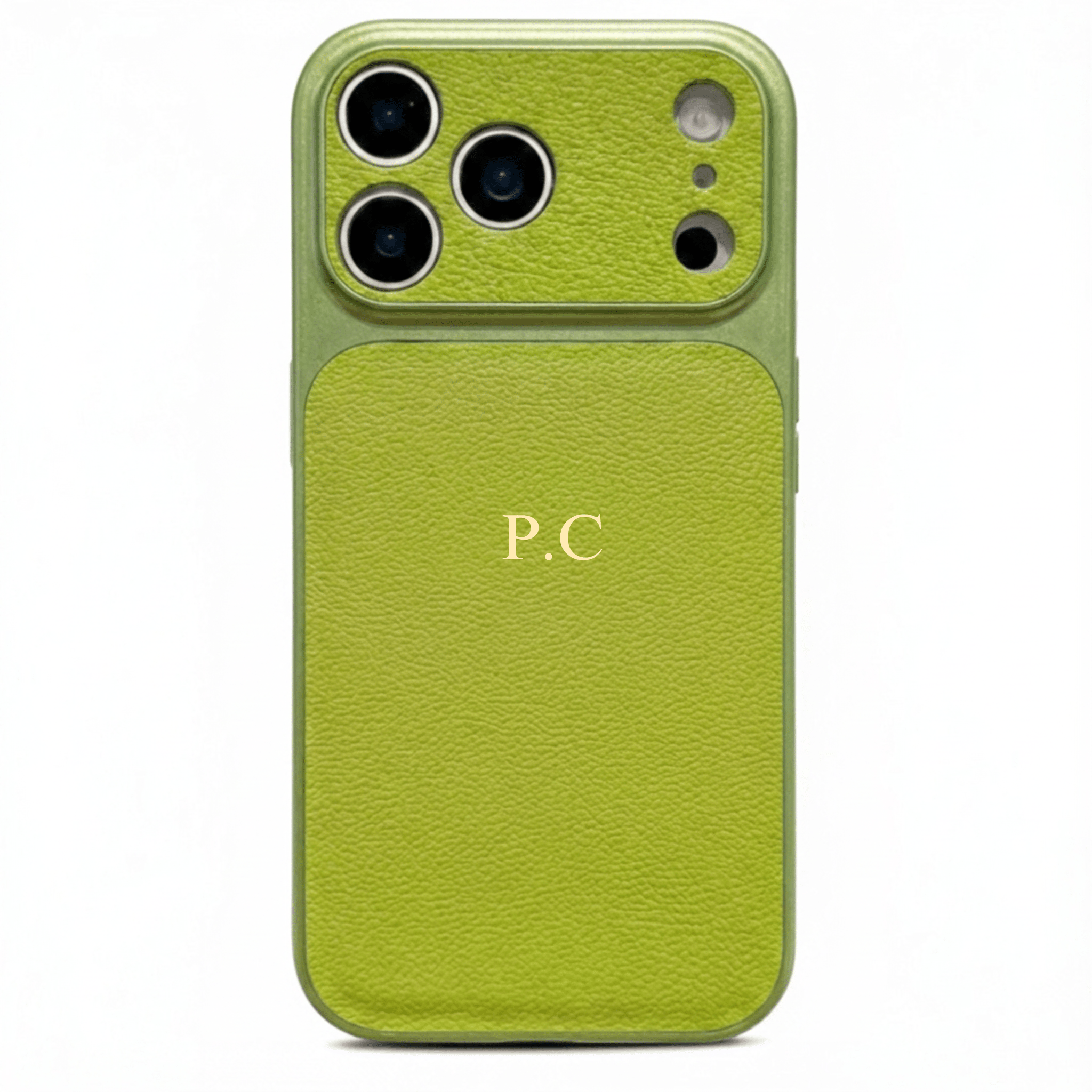 Green Personalized iPhone Case With Leather - Poly Bands
