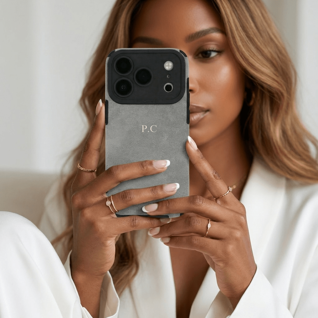 Grey Suede iPhone Case - Poly Bands