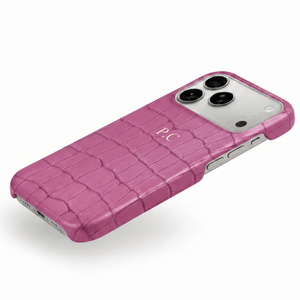 Hot pink Crocodile Texture Personalized Leather iPhone Case - Poly Bands