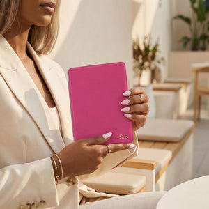 Hot Pink Leather Kindle Case with Hand Strap - Poly Bands