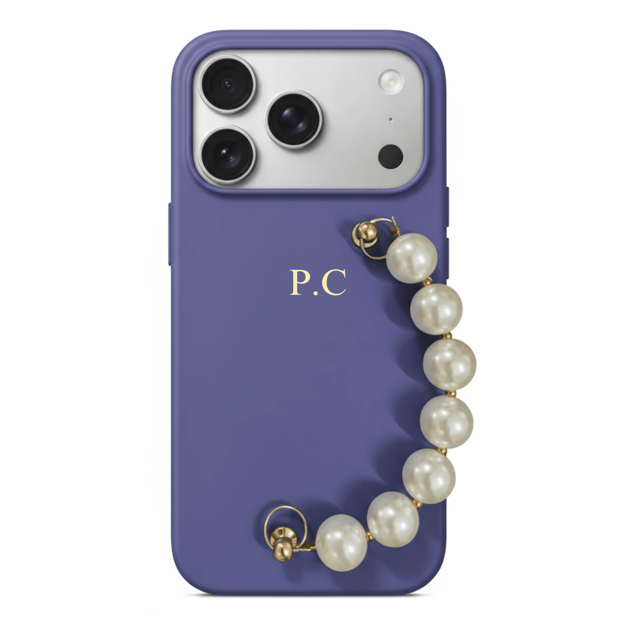 Lavender Leather Magnetic iPhone Case with Pearl Strap - Poly Bands