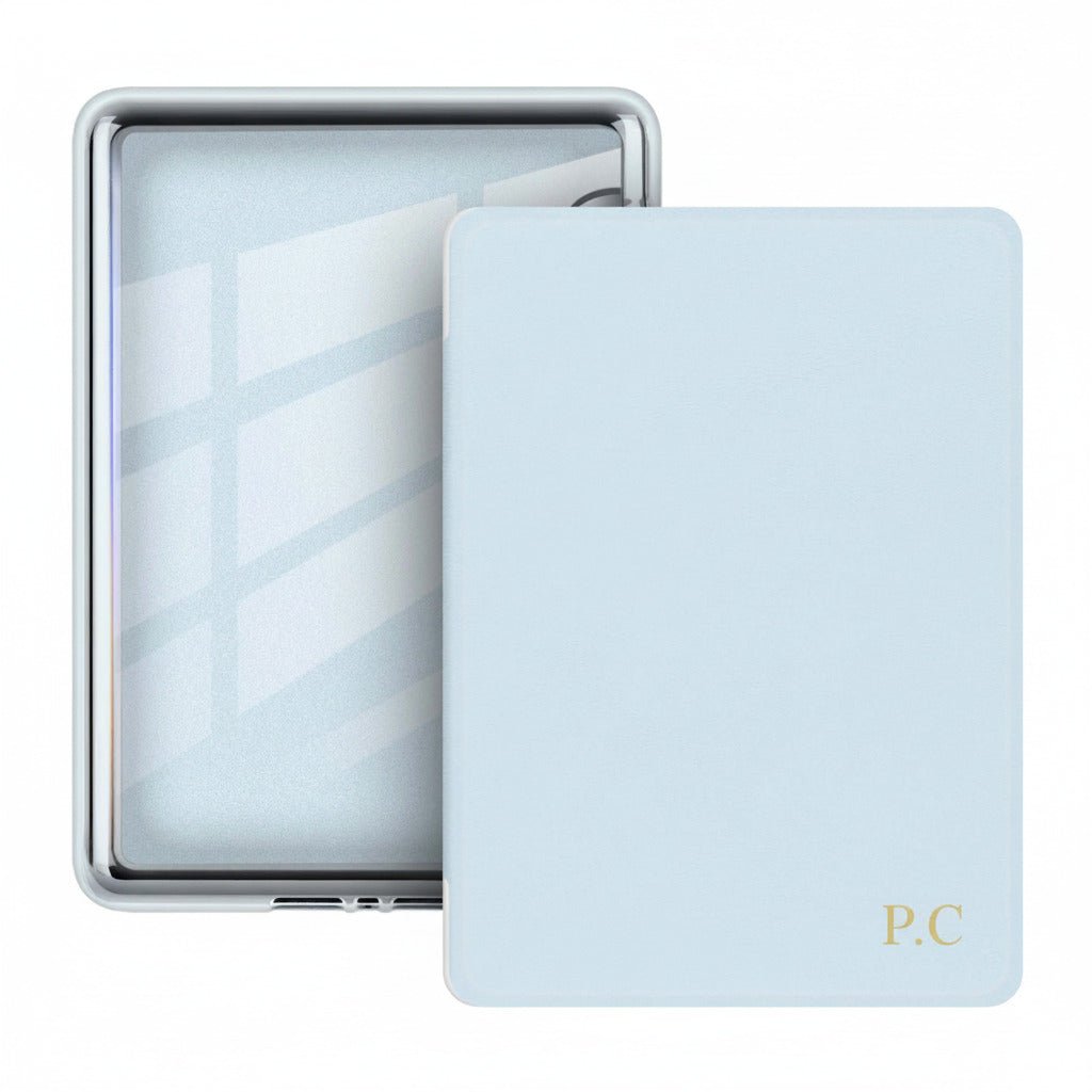 Light Blue Leather Kindle Case - Poly Bands