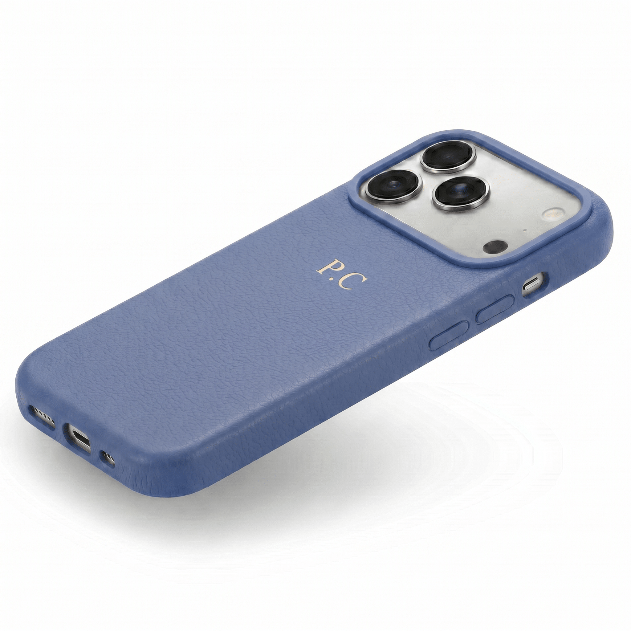 Light Blue Magnetic Leather iPhone Case - Poly Bands