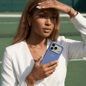 Light Blue Magnetic Leather iPhone Case - Poly Bands