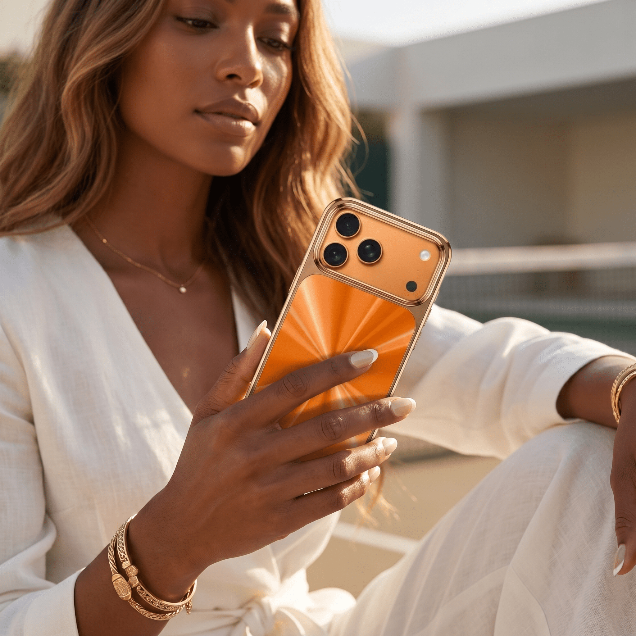 Orange Flashy iPhone Case - Poly Bands