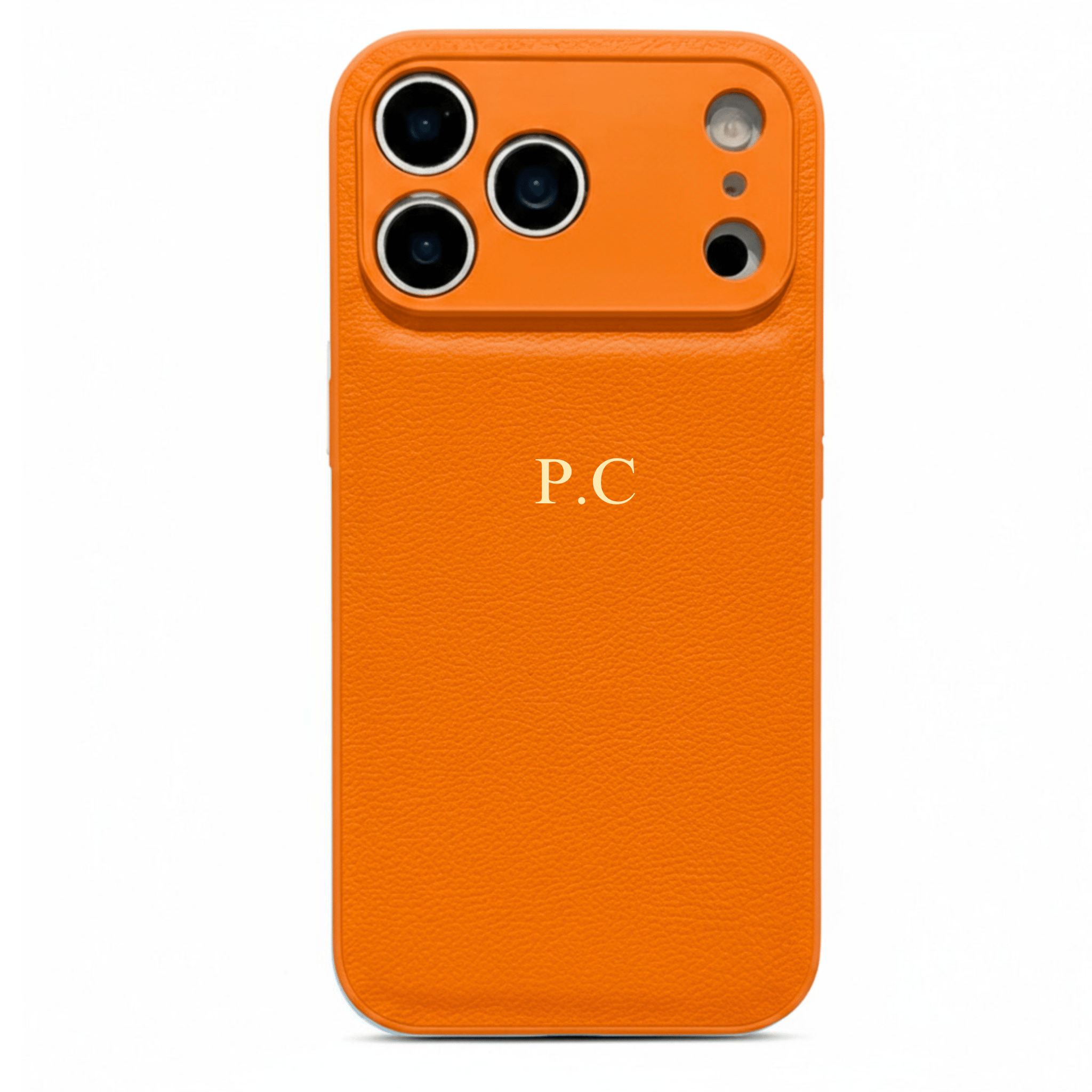 Orange Leather iPhone Case - Poly Bands