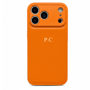 Orange Leather iPhone Case - Poly Bands