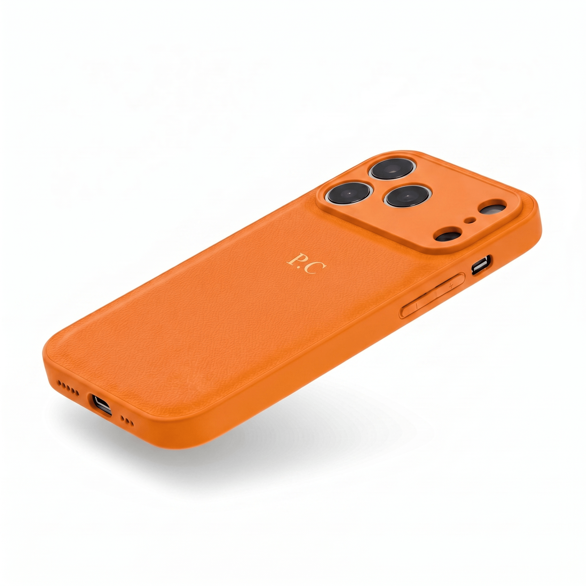 Orange Leather iPhone Case - Poly Bands