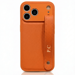 Orange Leather iPhone Case with Strap - Poly Bands