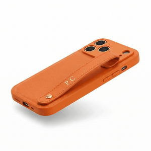 Orange Leather iPhone Case with Strap - Poly Bands