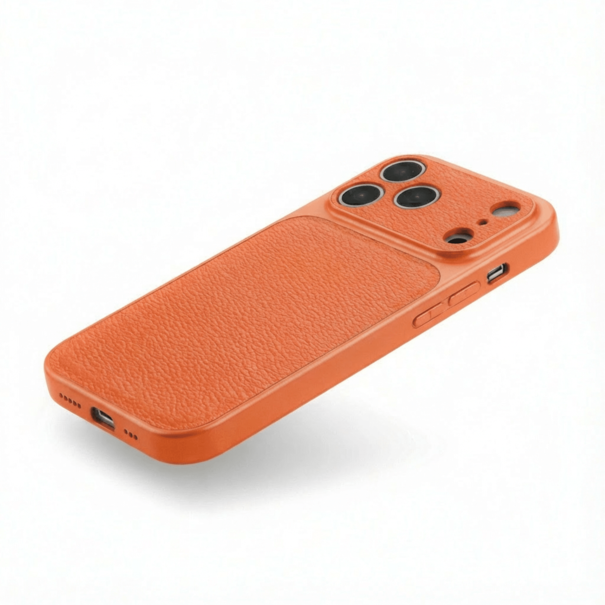 Orange Personalized iPhone Case With Leather - Poly Bands