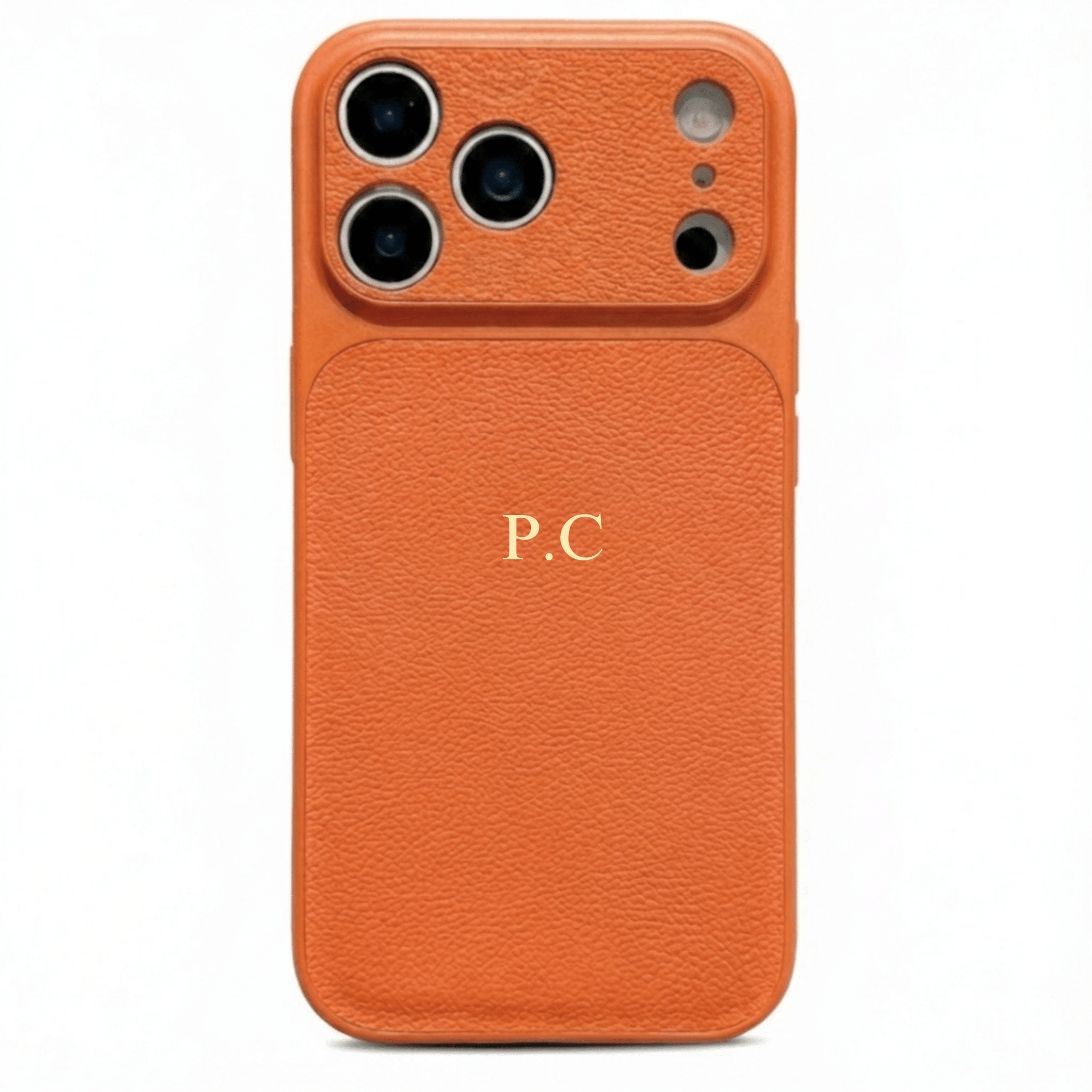 Orange Personalized iPhone Case With Leather - Poly Bands