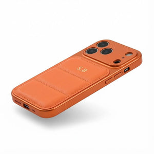 Orange Personalized iPhone Leather Case - Poly Bands