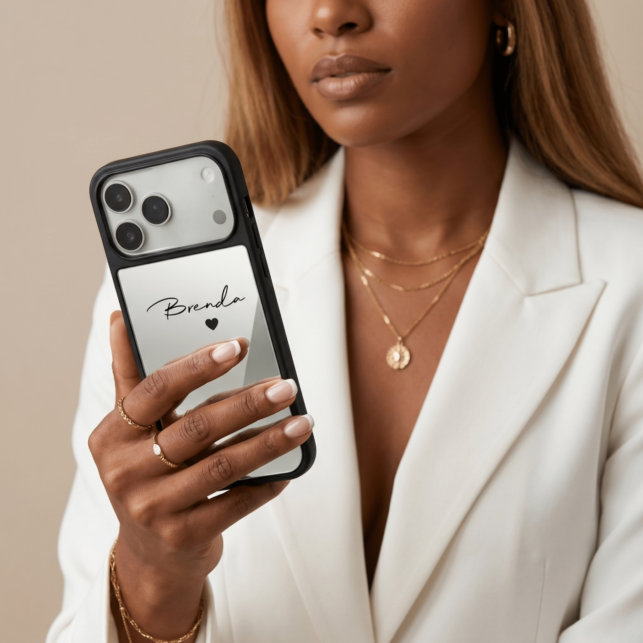 Personalized Mirror iPhone Case - Poly Bands