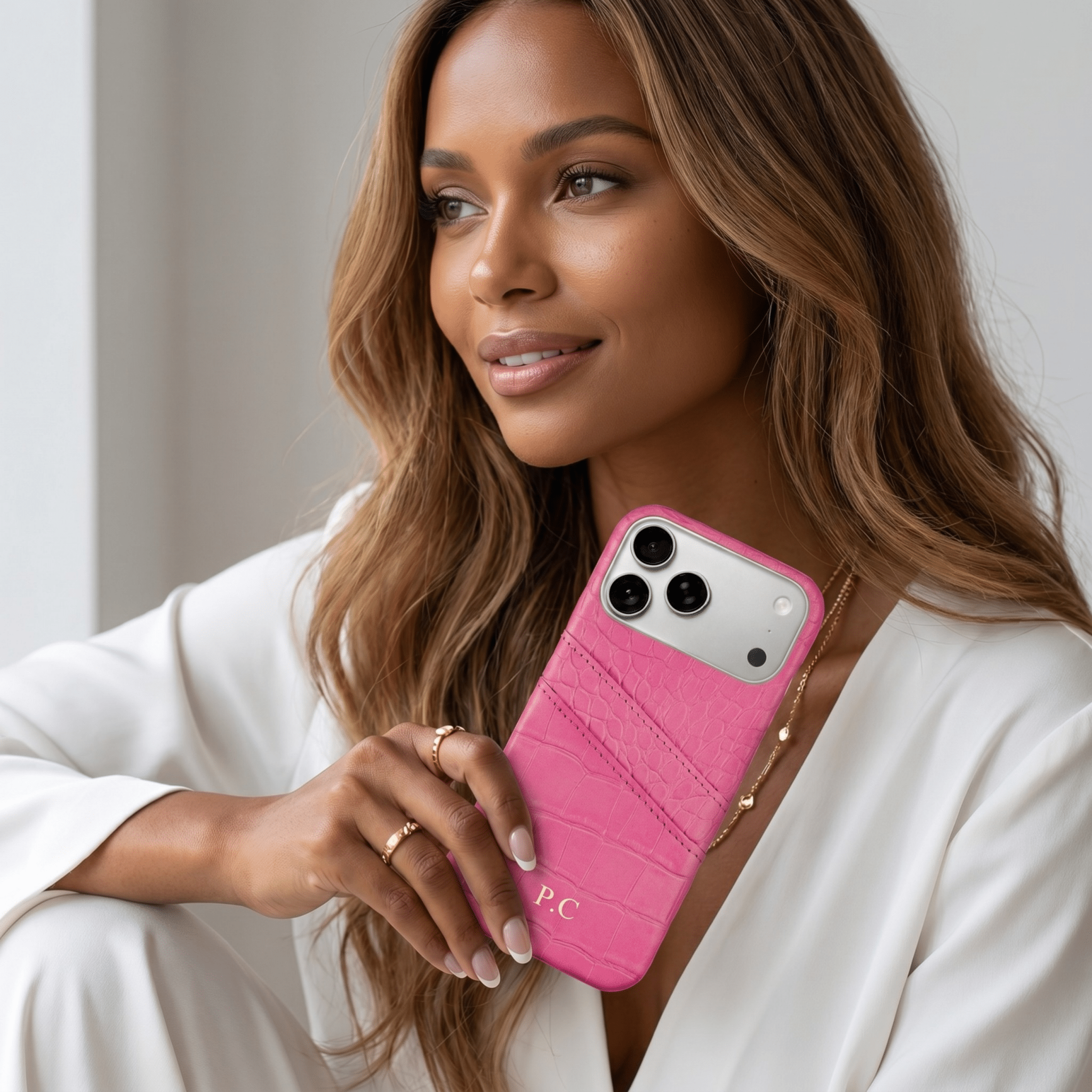 Pink Crocodile iPhone Case - Poly Bands