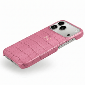 Pink Crocodile Texture Personalized Leather iPhone Case - Poly Bands
