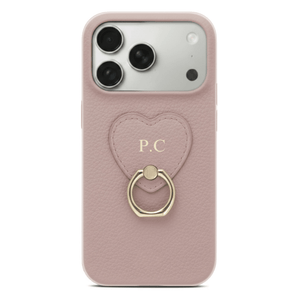 Pink Heart Ring Leather iPhone Case - Poly Bands