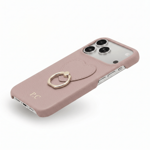 Pink Heart Ring Leather iPhone Case - Poly Bands
