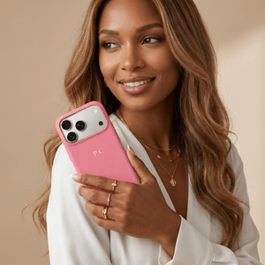 Pink Leather iPhone Case - Poly Bands