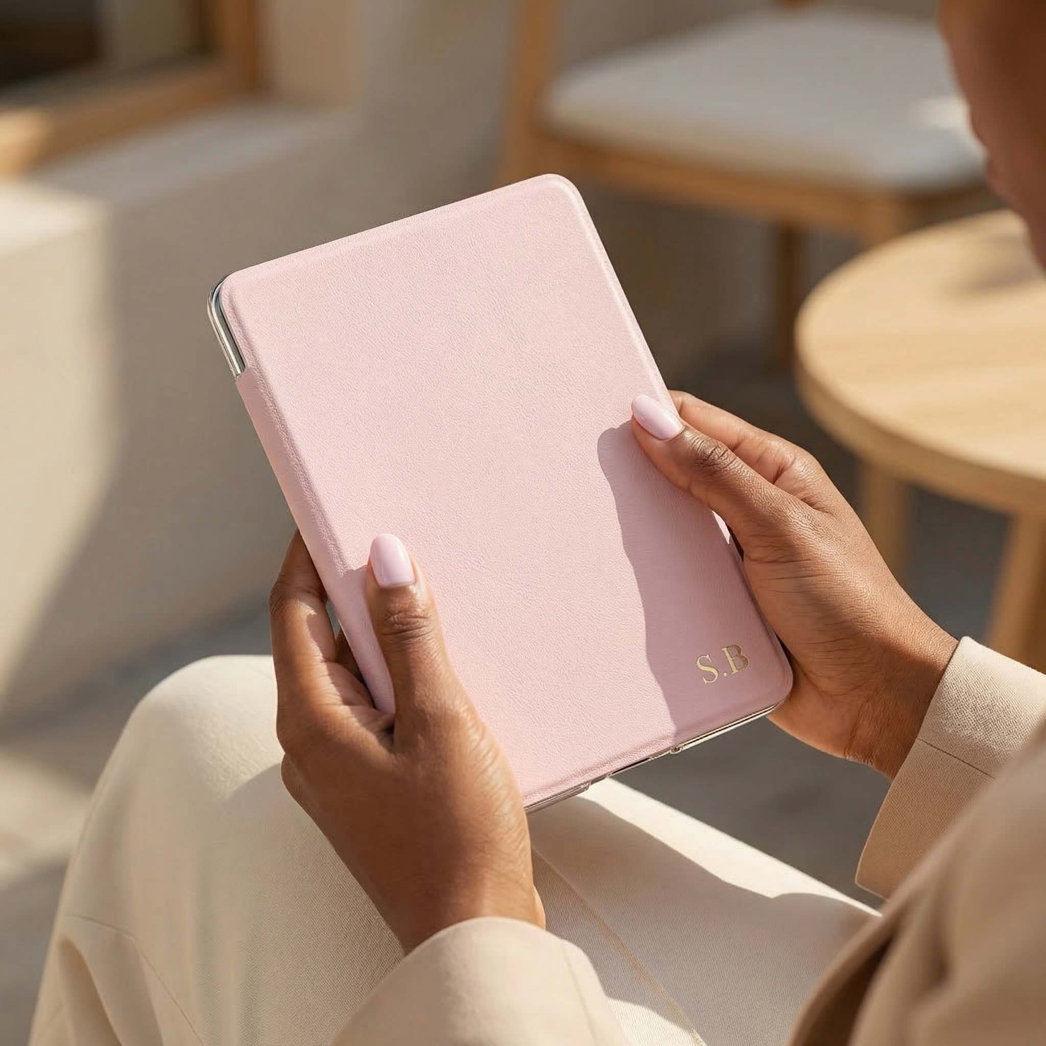 Pink Leather Kindle Case - Poly Bands