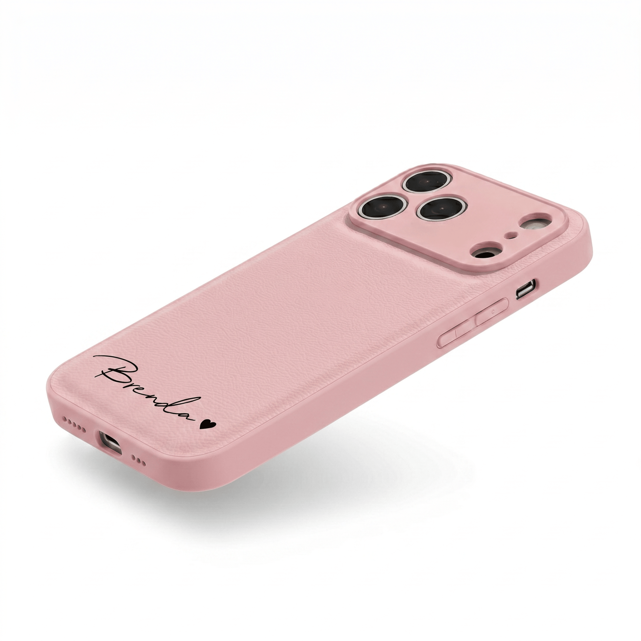 Pink Personalized Leather iPhone Case - Poly Bands