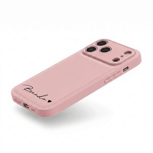 Pink Personalized Leather iPhone Case - Poly Bands