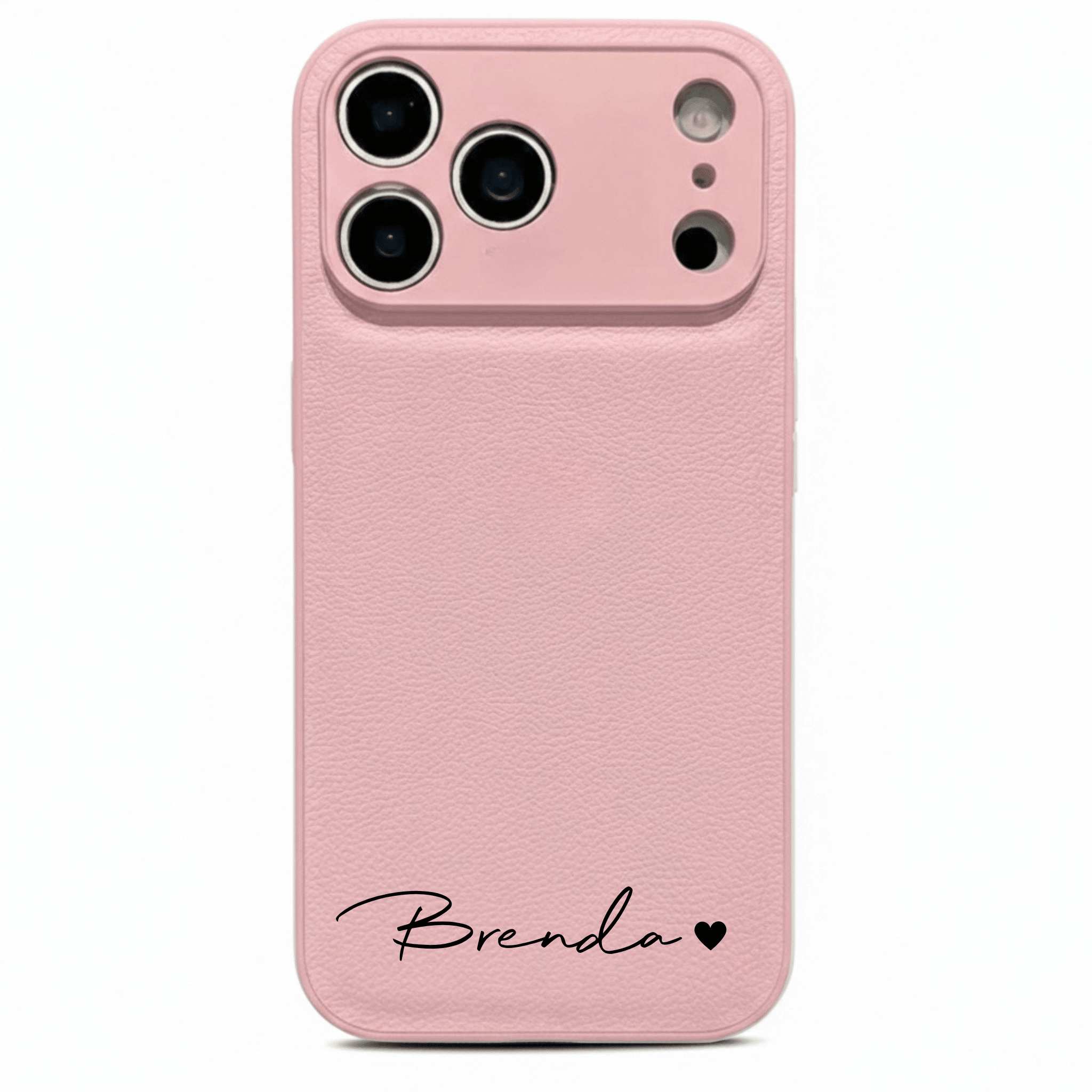 Pink Personalized Leather iPhone Case - Poly Bands