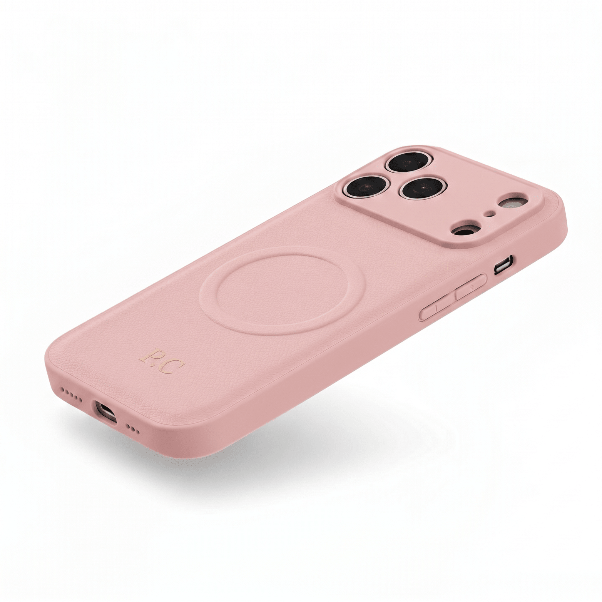Pink Personalized Magnetic Leather iPhone Case - Poly Bands
